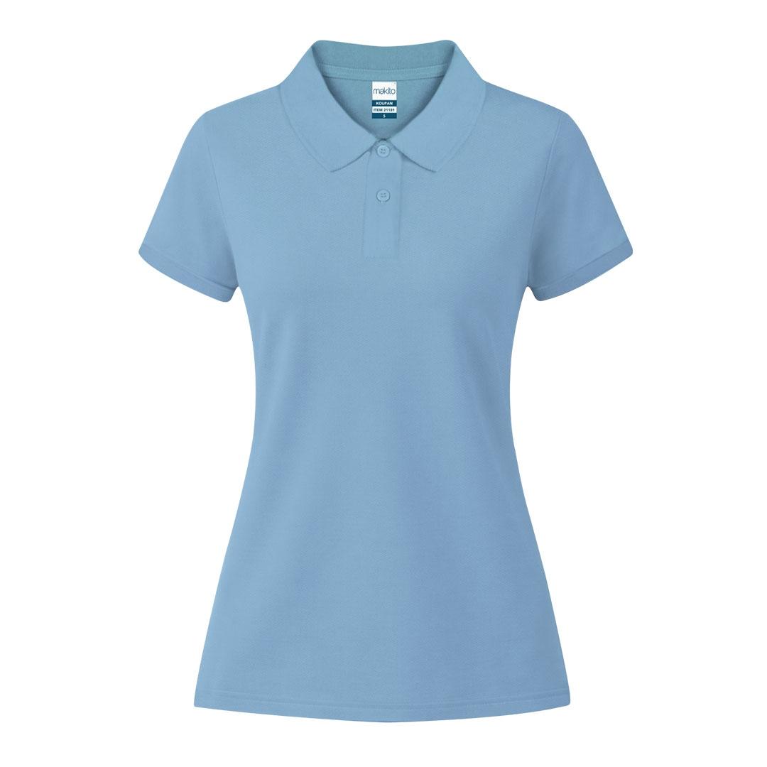 Tricou polo colorat pentru femei Koupan albastru deschis S