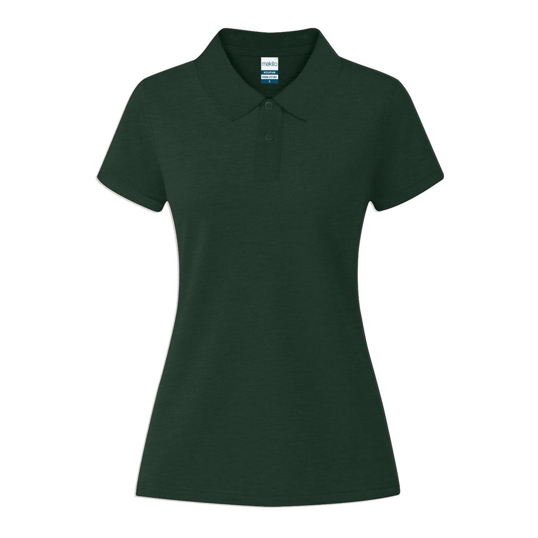 Tricou polo colorat pentru femei Koupan verde sticlă S