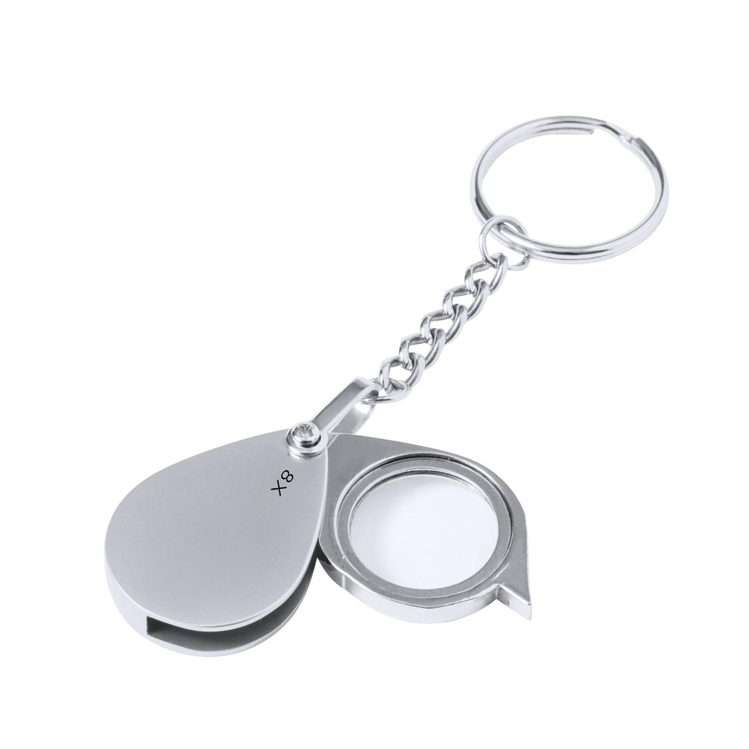 Breloc cu lupă Kitins 8X argintiu