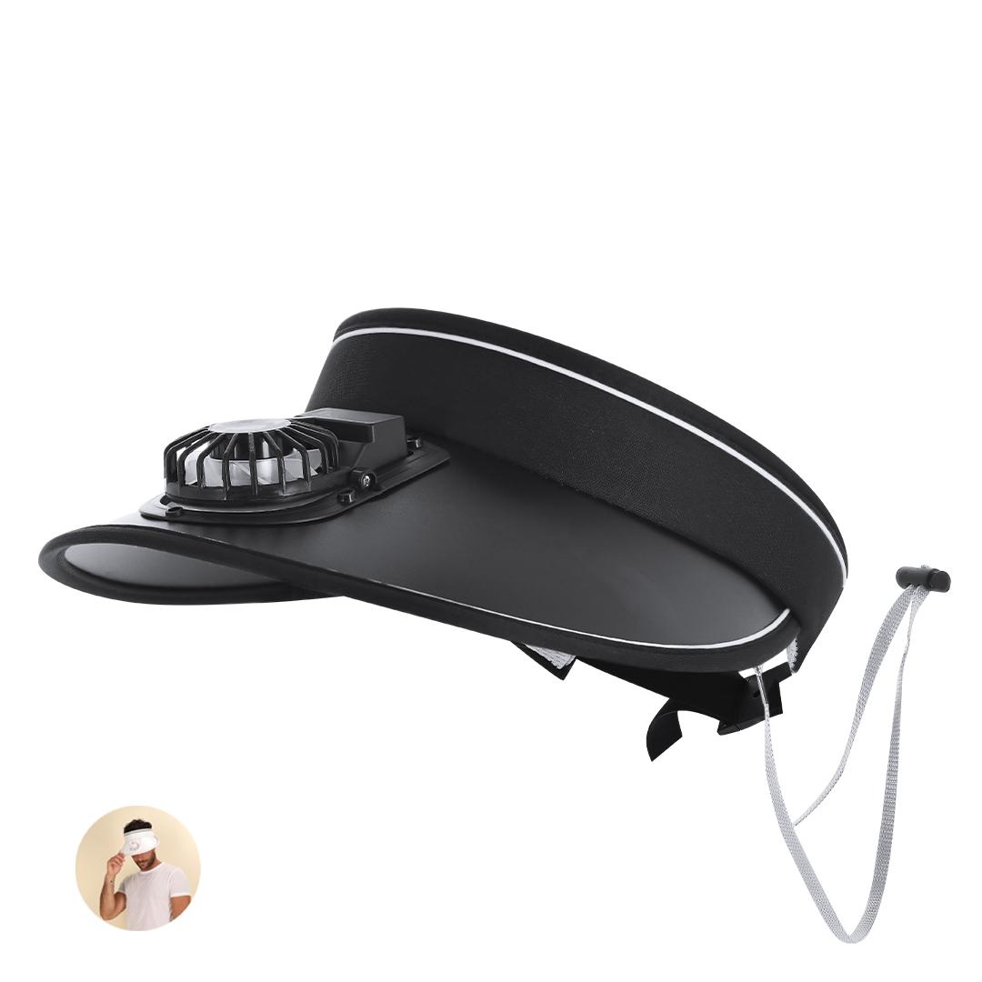 Vizieră de soare cu ventilator Akanyi negru