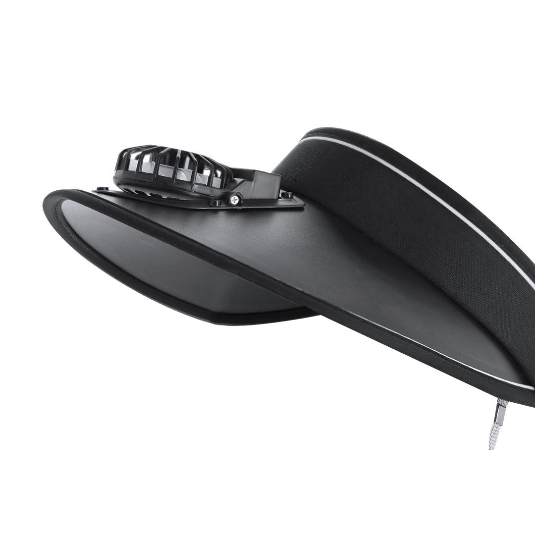 Vizieră de soare cu ventilator Akanyi negru