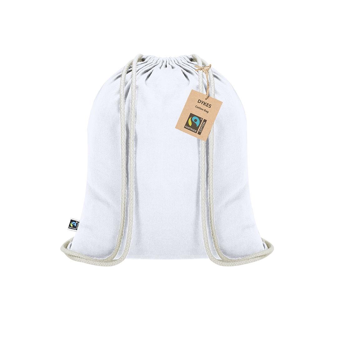 Sac cu șnur Dykes Fairtrade alb