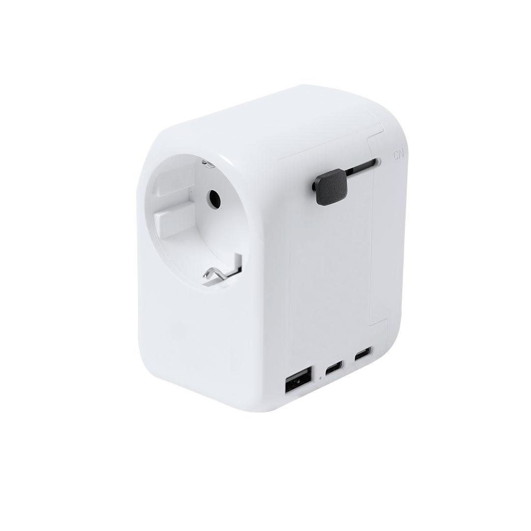 Adaptor pentru priză Wando alb
