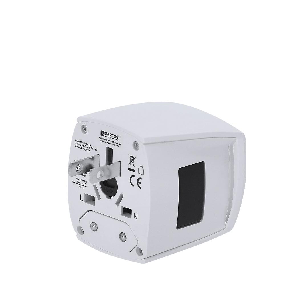 Adaptor universal de călătorie Skross MUV MICRO alb