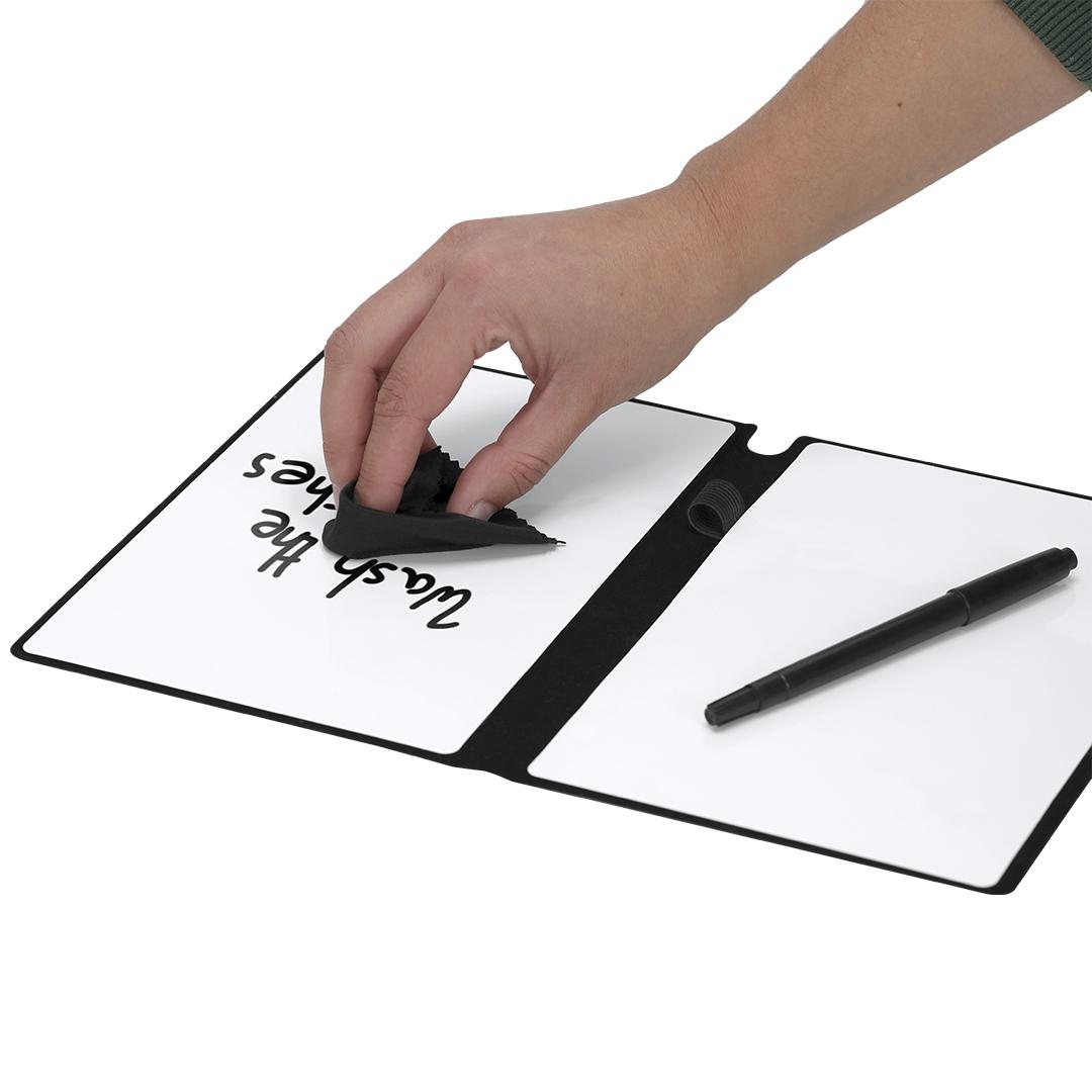 Agendă cu tablă albă Whiteboard Komar negru
