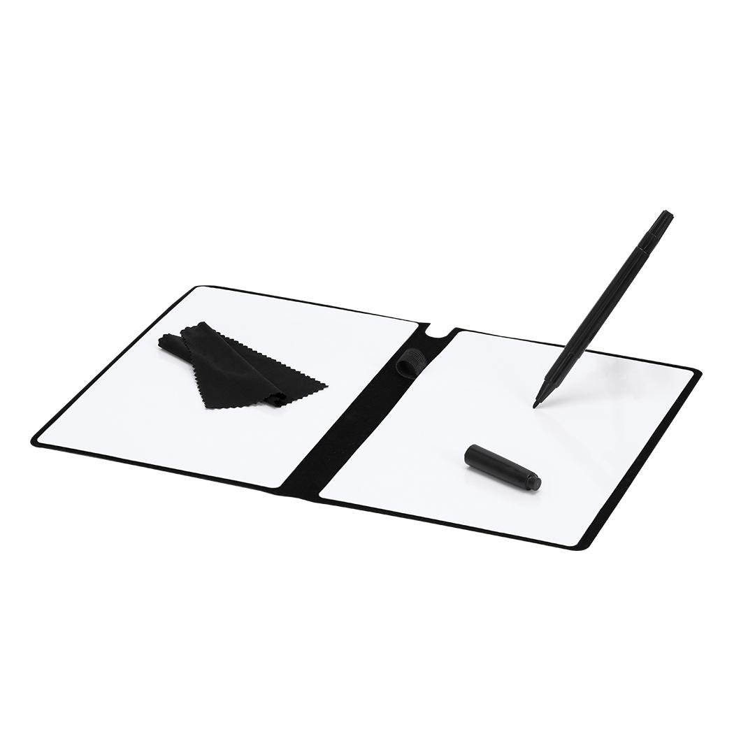 Agendă cu tablă albă Whiteboard Komar negru