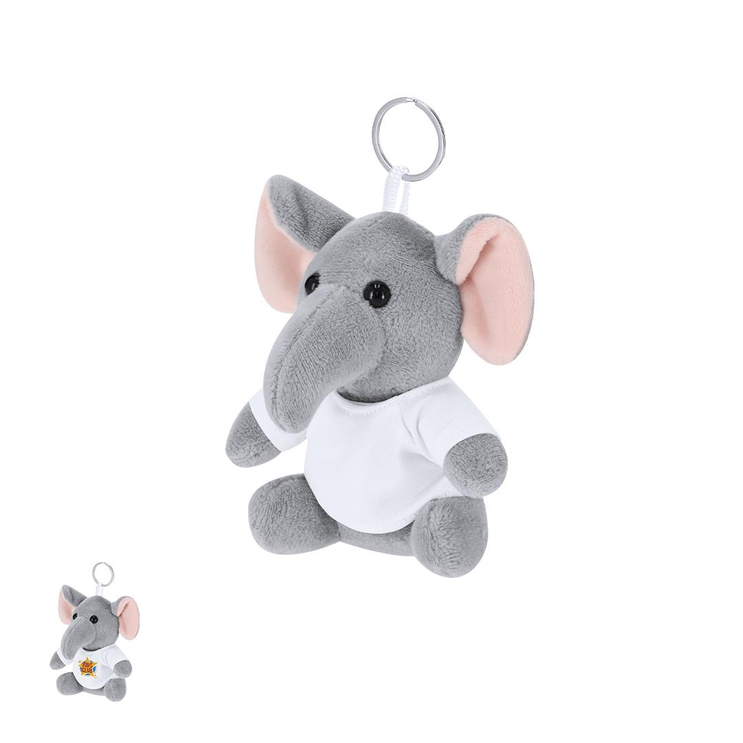 Breloc elefant de pluș Gunnin alb