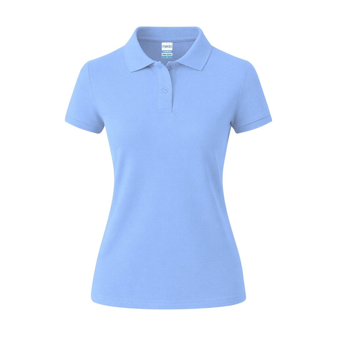 Tricou polo femei Charles color albastru deschis S