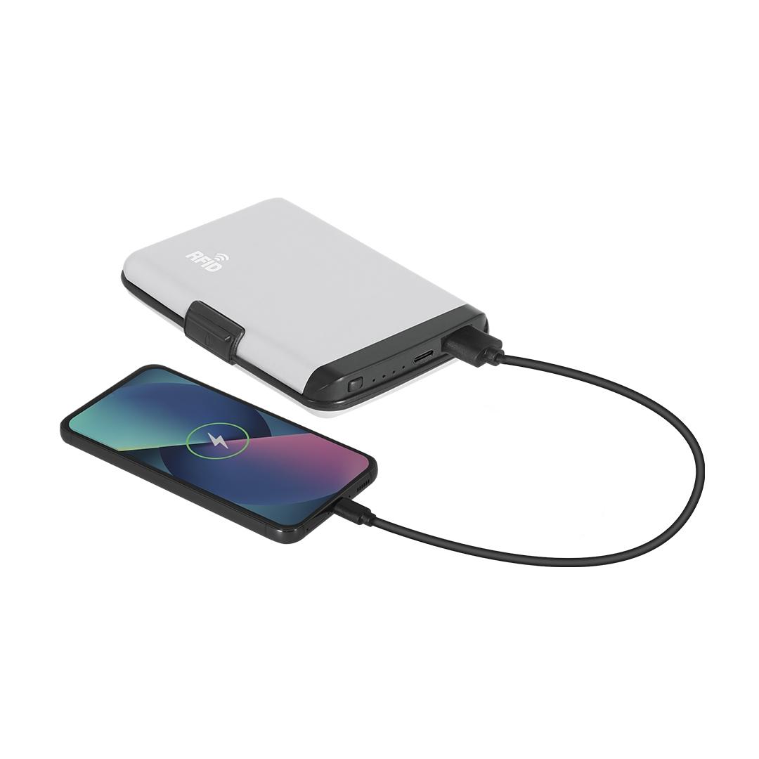 Portcard cu power bank integrat Chefler argintiu