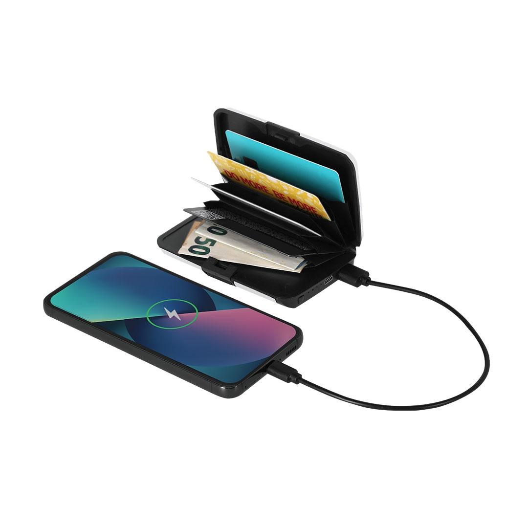 Portcard cu power bank integrat Chefler argintiu