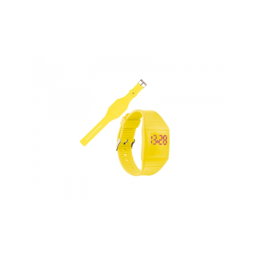 Ceas de mână din silicon Nizza galben