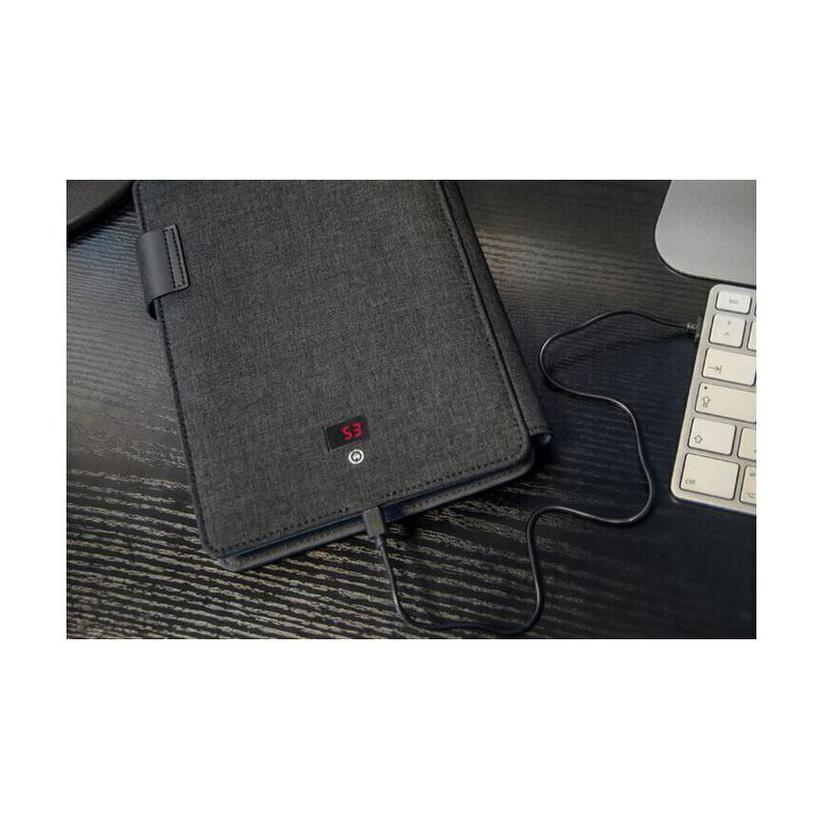 Mapă A4 cu powerbank Leno Negru