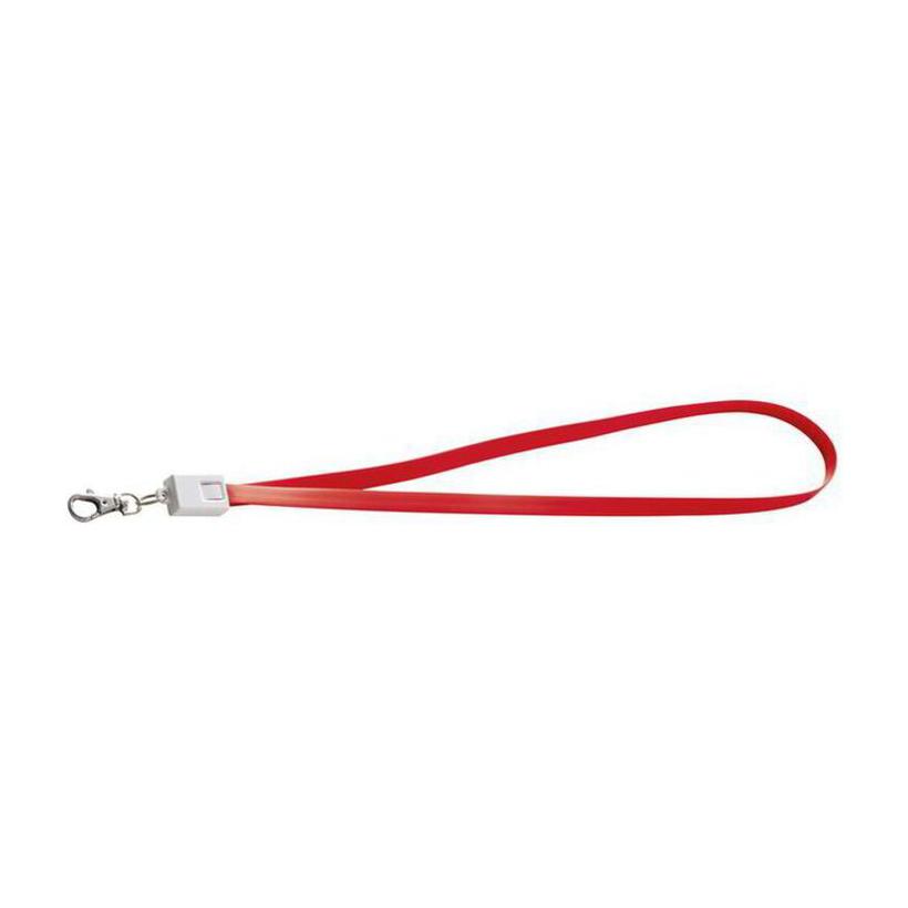 Lanyard cu cablu de date Reno Rosu