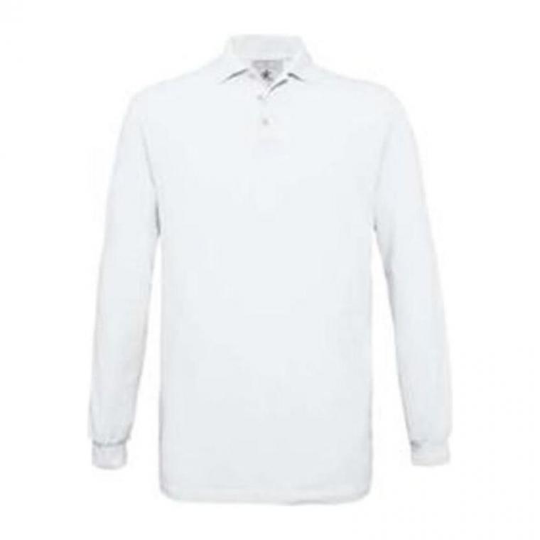 Tricou polo cu mânecă lungă pentru bărbați PU414 White