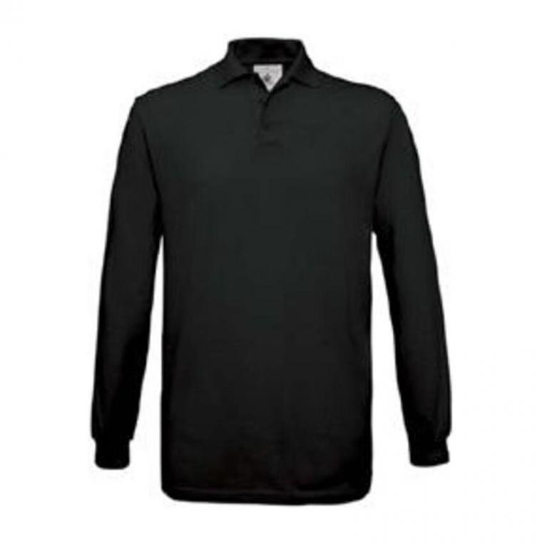 Tricou polo cu mânecă lungă pentru bărbați PU414 Negru