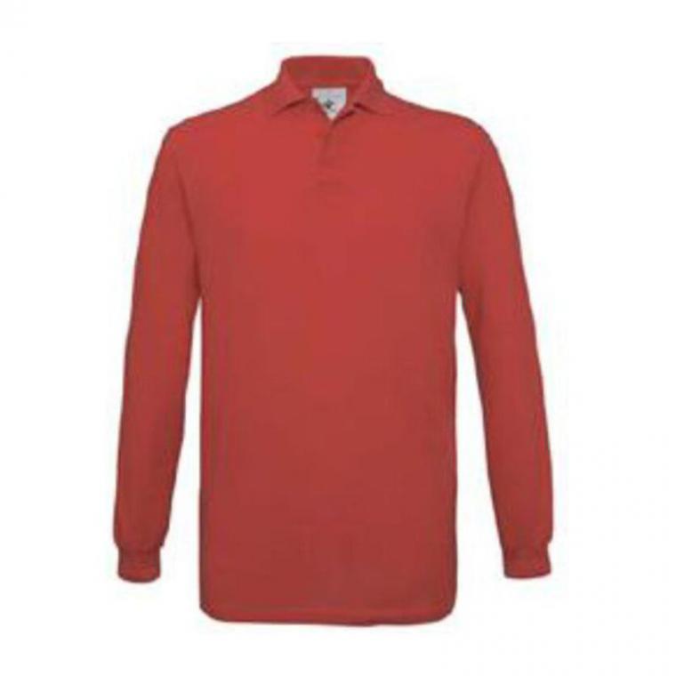 Tricou polo cu mânecă lungă pentru bărbați PU414 Rosu