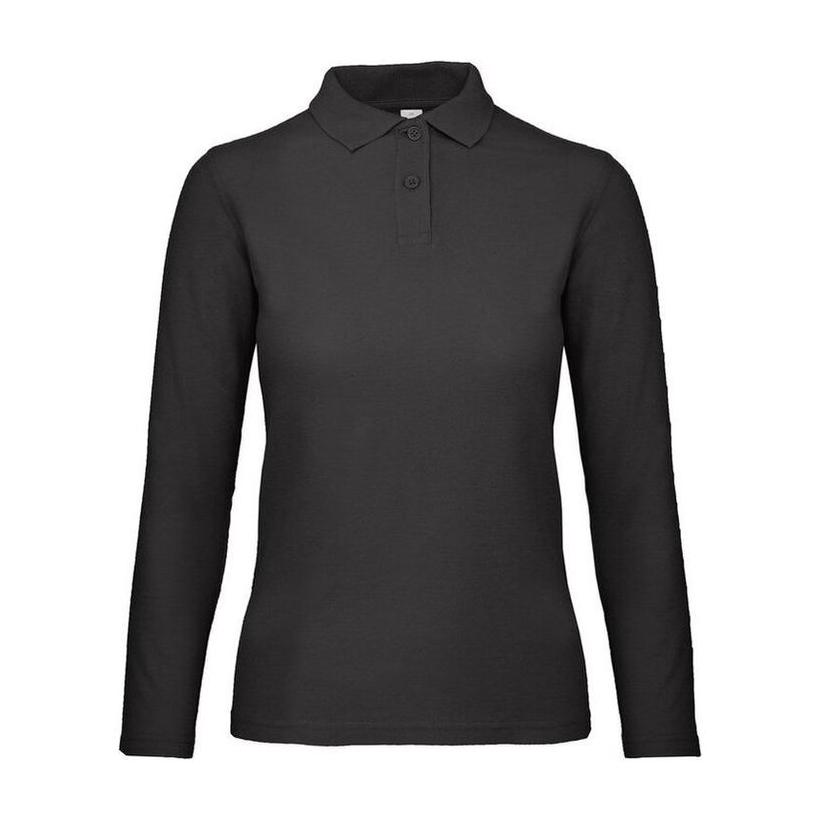 Tricou Polo mânecă lungă pentru femei ID.001 Negru