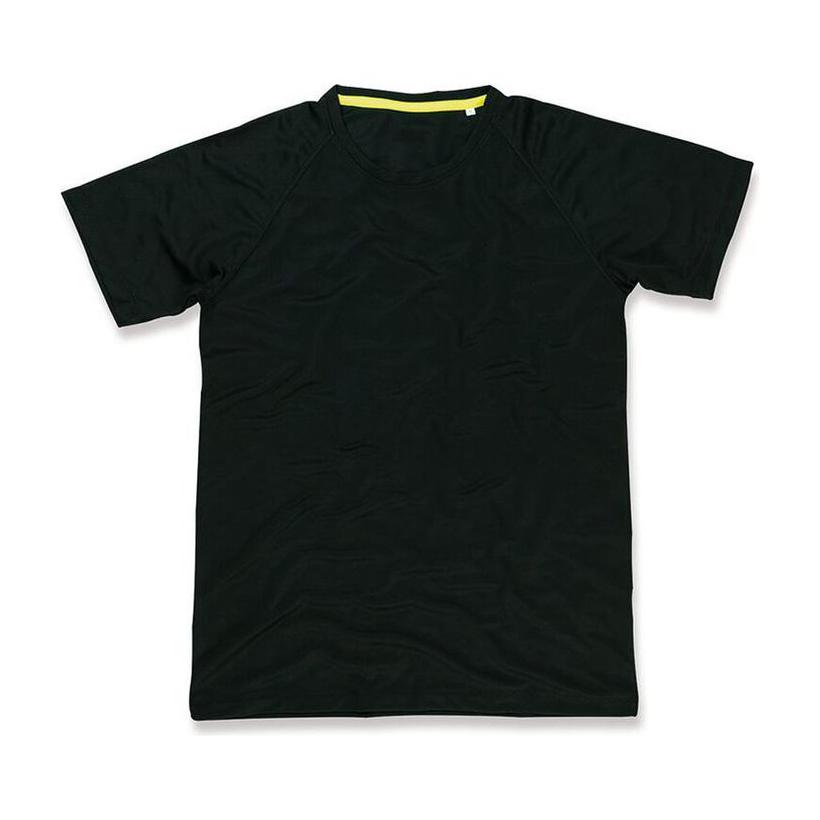 Tricou mânecă scurtă pentru bărbați Active 140 Raglan Negru