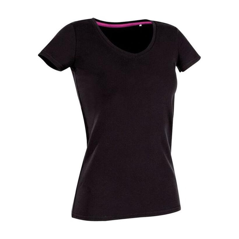 Tricou cu mânecă scurtă pentru femei CLAIRE (V-NECK) Negru L