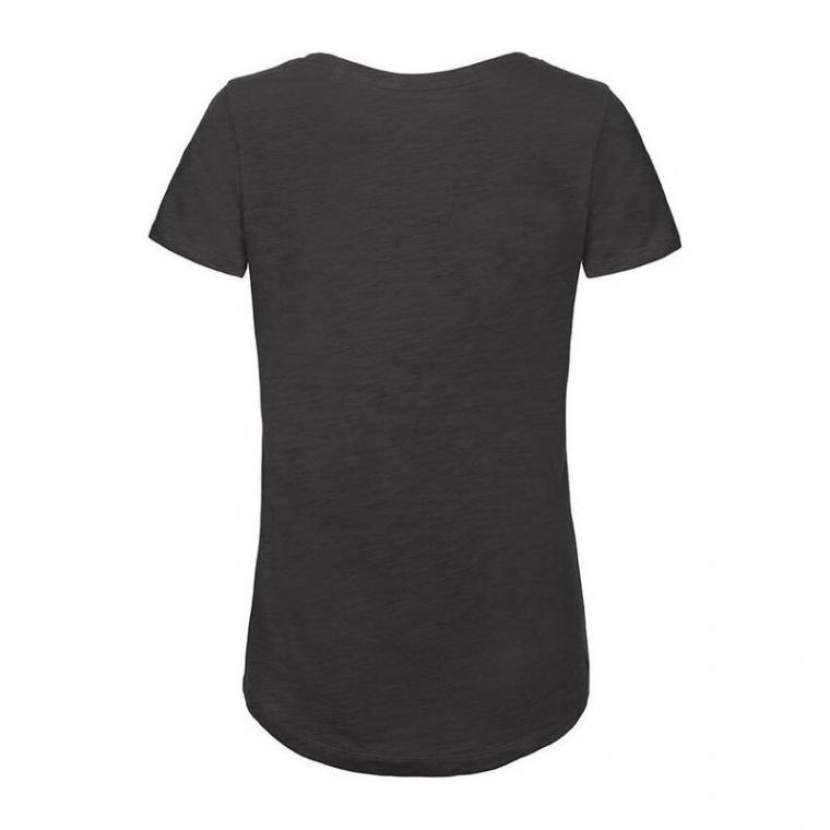 Tricou cu mânecă scurtă pentru femei Inspire Slub Negru L
