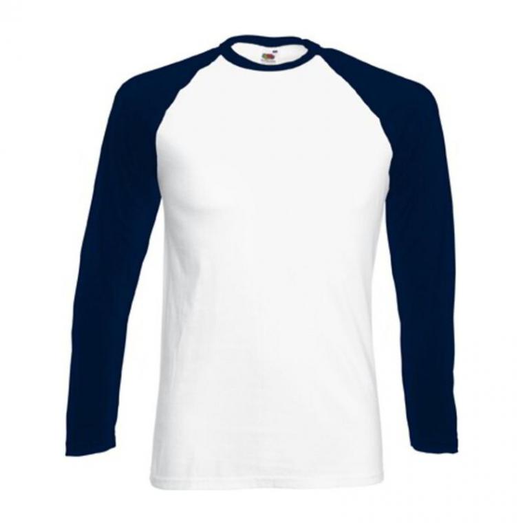 Tricou cu mânecă lungă pentru bărbați Baseball F77 White