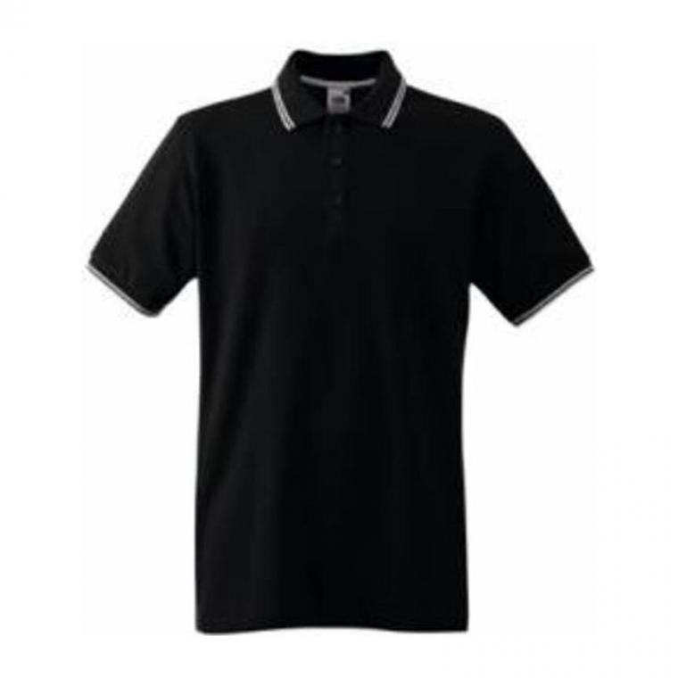 Tricou Polo cu mânecă scurtă pentru bărbați Tipped Negru 3XL