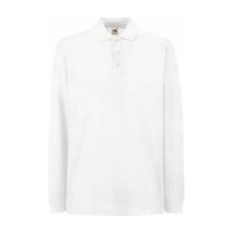 Tricou Polo cu mânecă lungă pentru Pique White-Chewing Pink