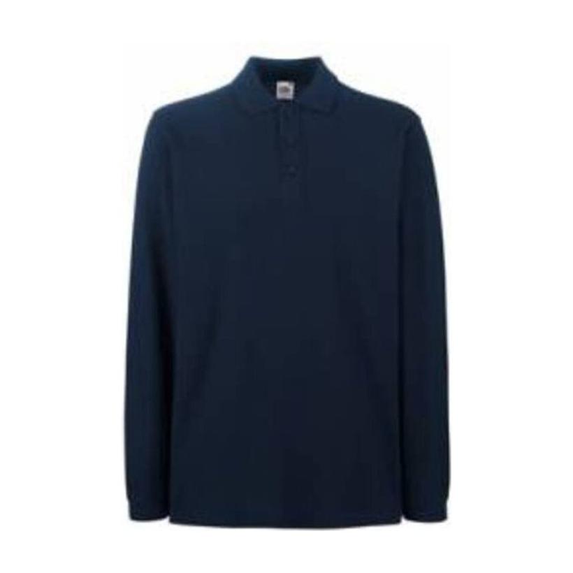 Tricou Polo cu mânecă lungă pentru Pique Deep Navy