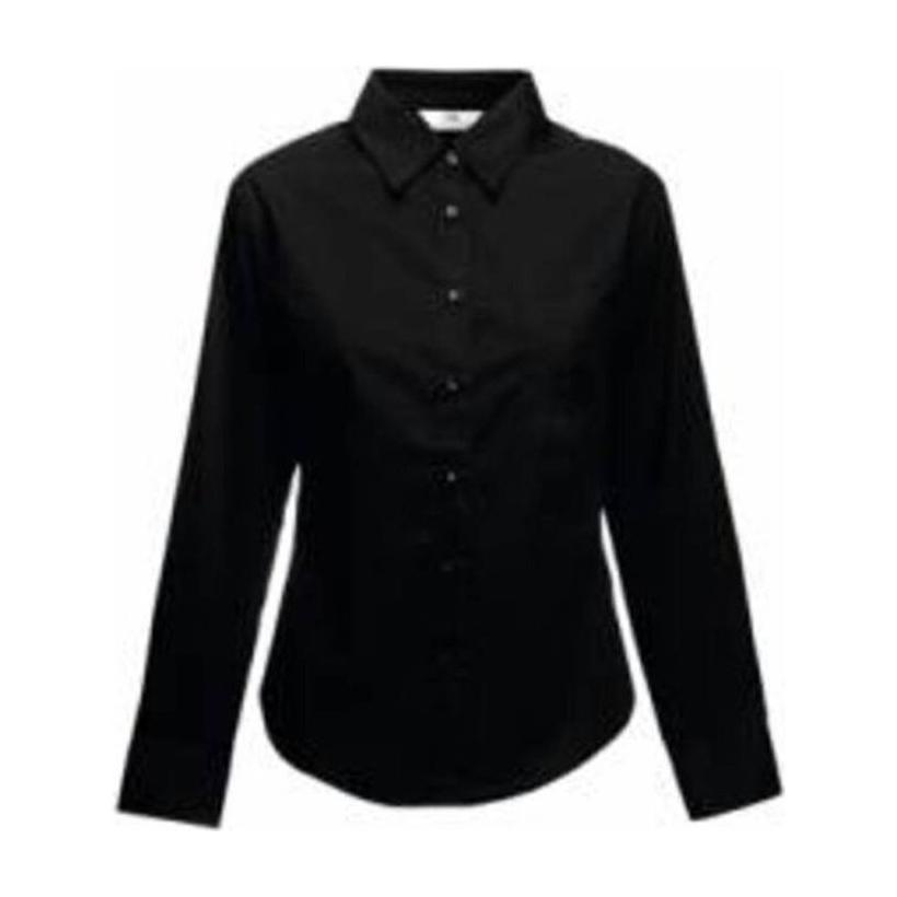 Cămașă cu mânecă lungă pentru femei Poplin Negru