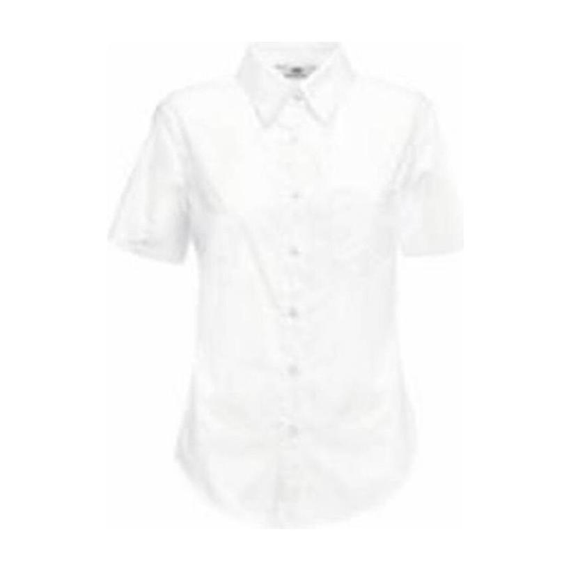 Cămașă cu mânecă scurtă pentru femei Poplin White-Chewing Pink