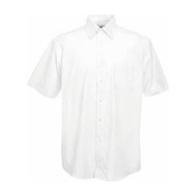 Cămașă cu mânecă scurtă pentru bărbați Poplin White-Chewing Pink