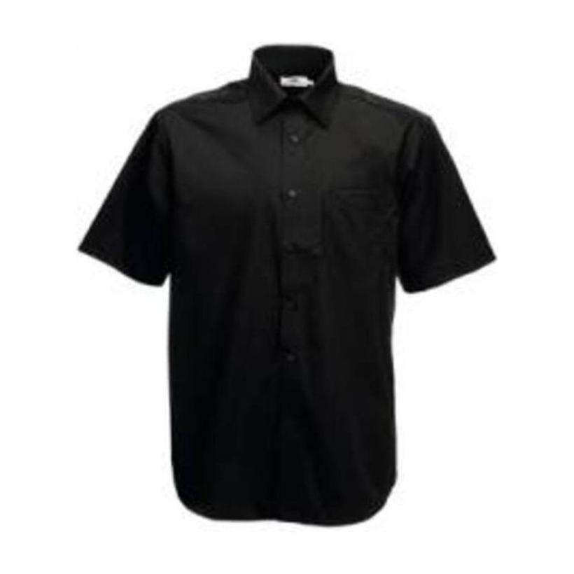 Cămașă cu mânecă scurtă pentru bărbați Poplin Negru