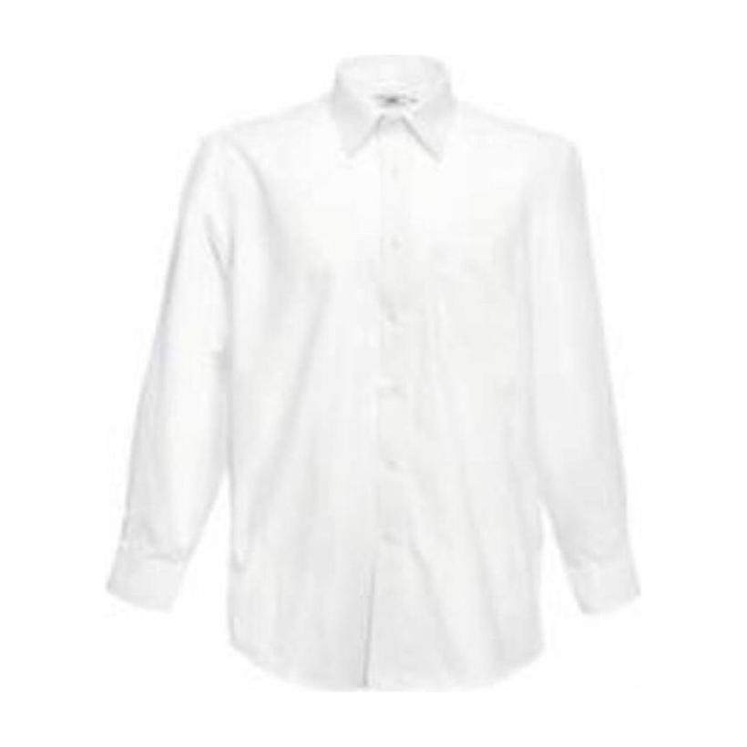 Cămașă cu mânecă lungă pentru bărbați Poplin White-Chewing Pink