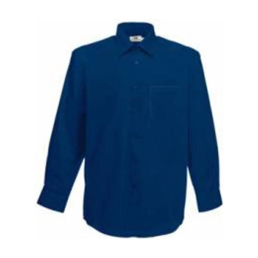 Cămașă cu mânecă lungă pentru bărbați Poplin Orion Navy Blue XXL