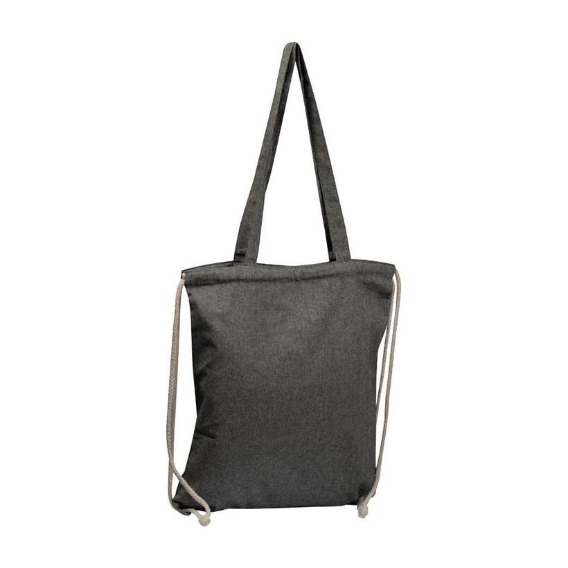 Sacoșă 2 in 1 din bumbac reciclat Negru