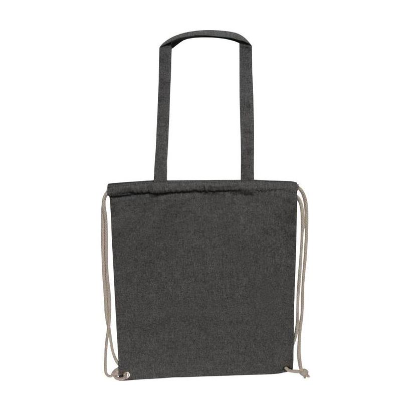 Sacoșă 2 in 1 din bumbac reciclat Negru