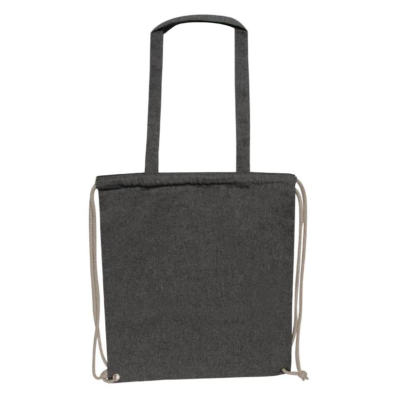 Sacoșă 2 in 1 din bumbac reciclat Negru