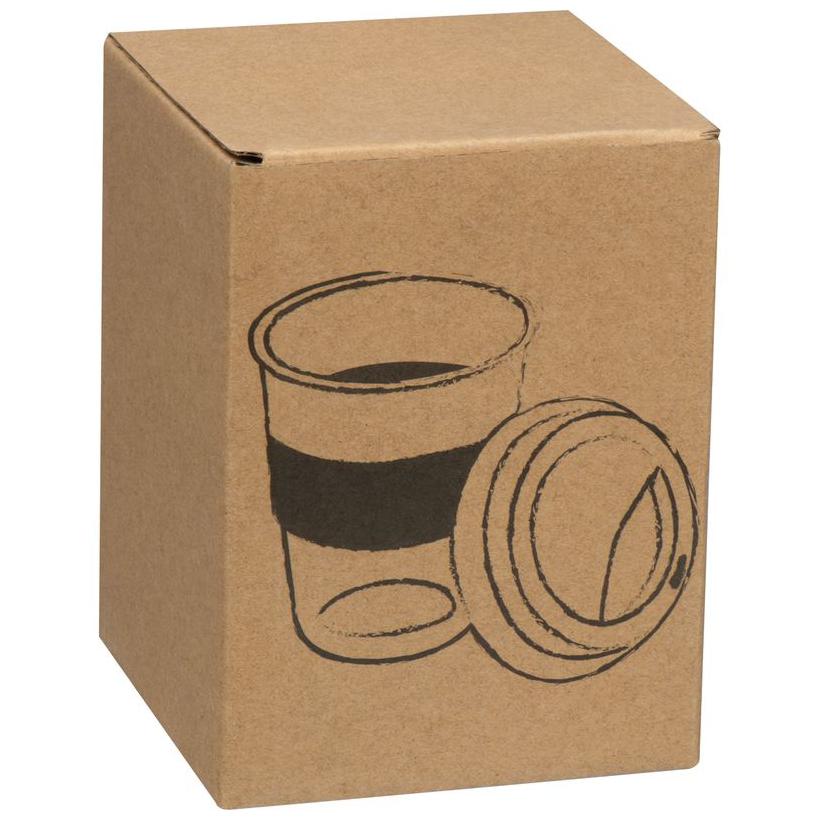 Cană din sticlă cu manșon și capac din silicon. Rosu