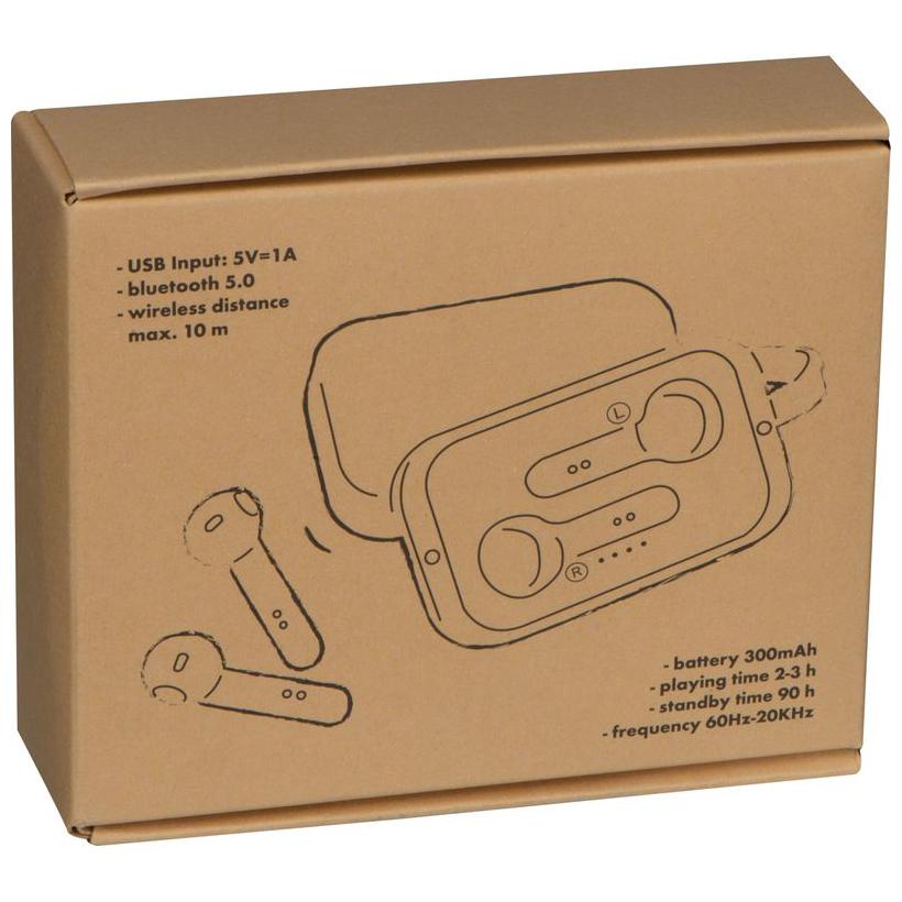 Căști bluetooth în suport de bambus Beige