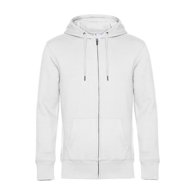 Hanorac cu fermoar B&C KING  Alb