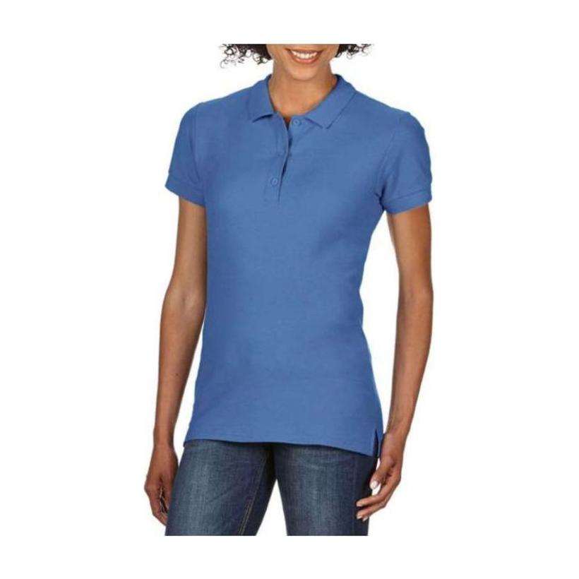 Tricou Polo pentru femei din bumbac Premium Albastru L
