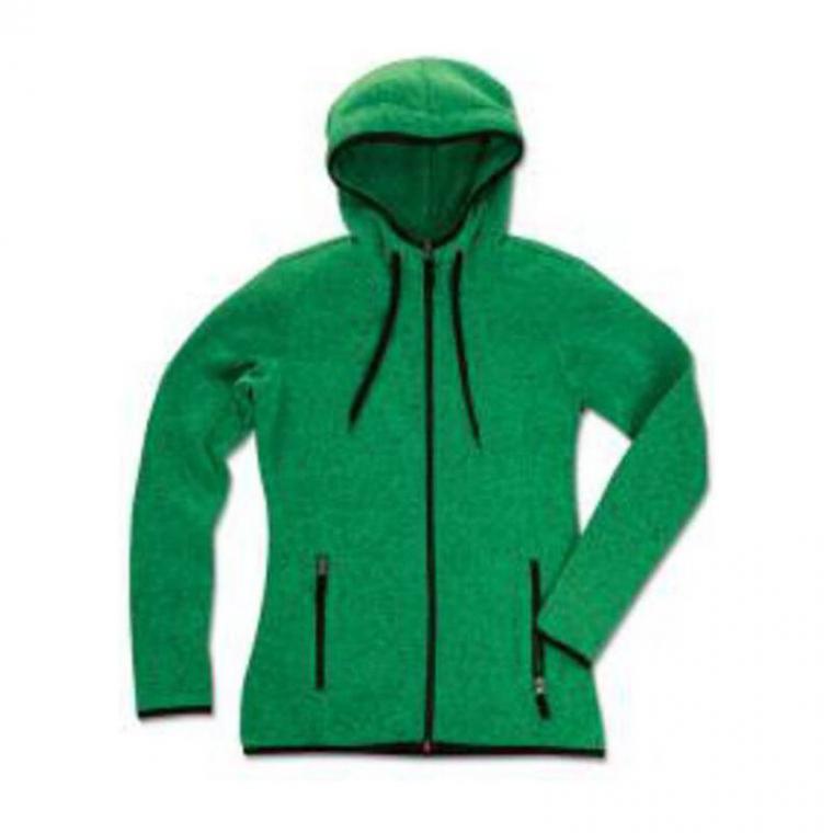 Jachetă din fleece tricotată Verde XL