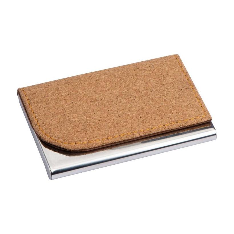 Suport cărți de vizită cu înveliș din plută Beige