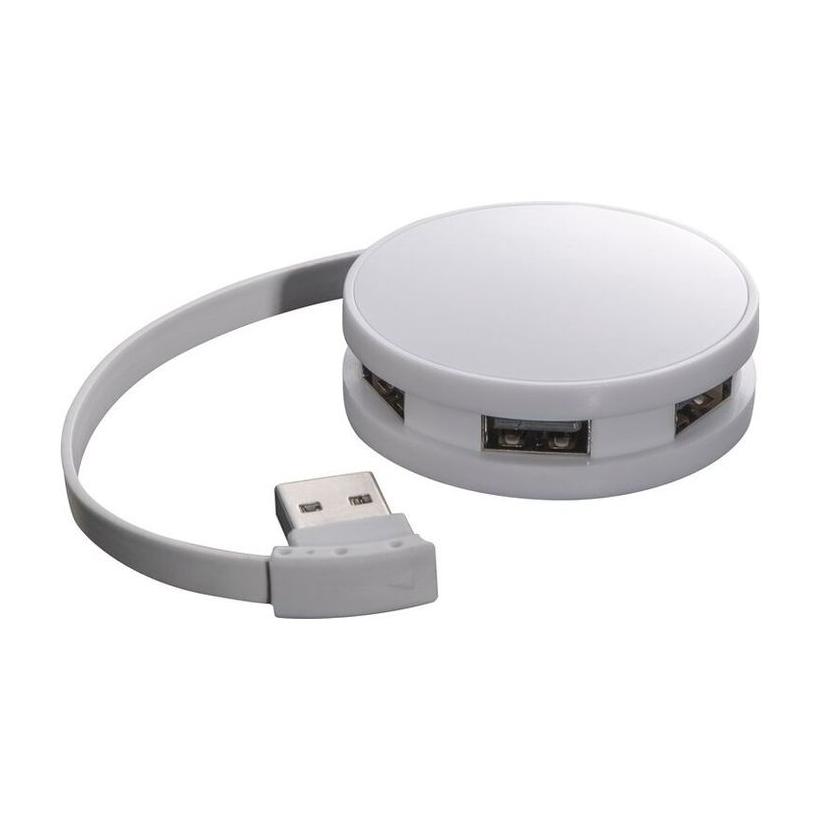 4 port USB hub - rotund Alb