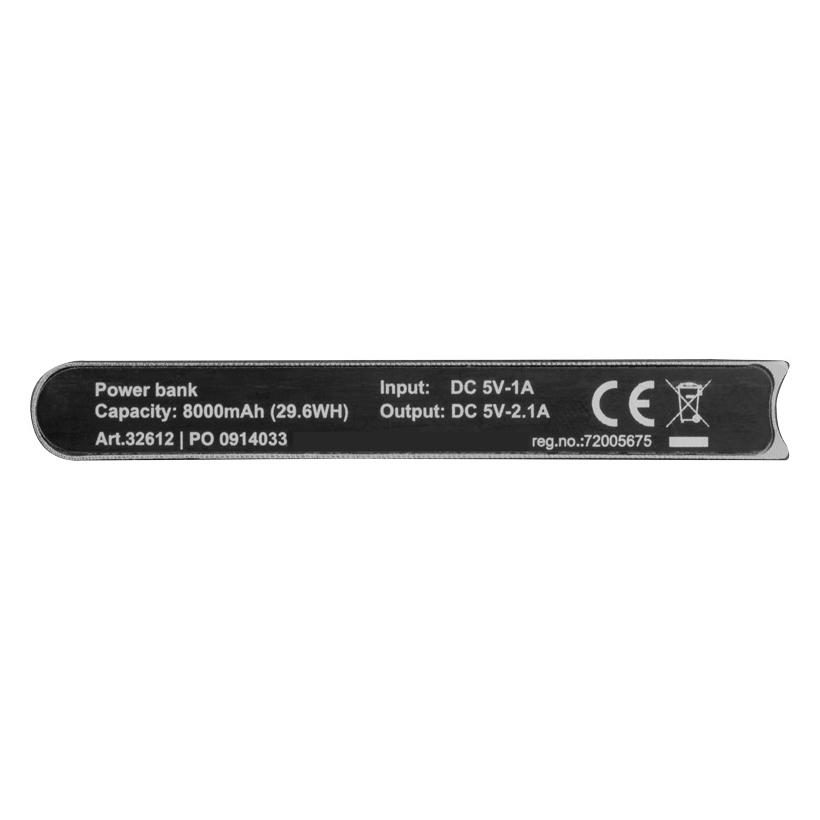 Powerbank Wolfsberg 8000 mAh Gri