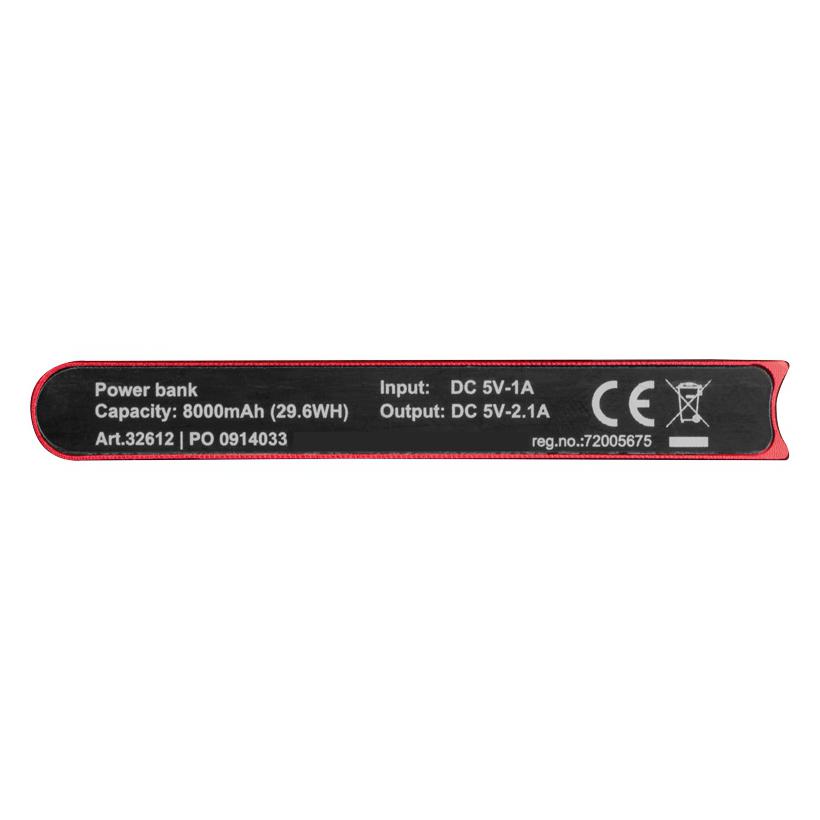 Powerbank Wolfsberg 8000 mAh Roșu
