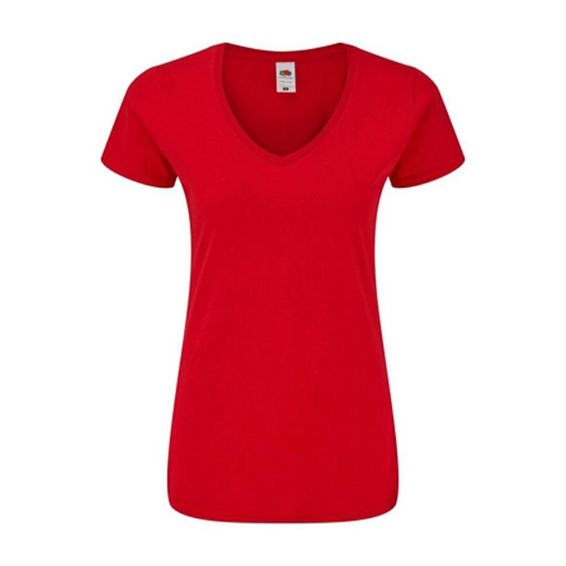 Tricou pentru femei cu guler în V Rosu XL
