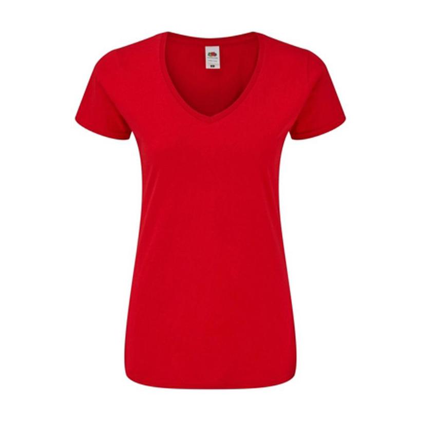 Tricou pentru femei cu guler în V Rosu