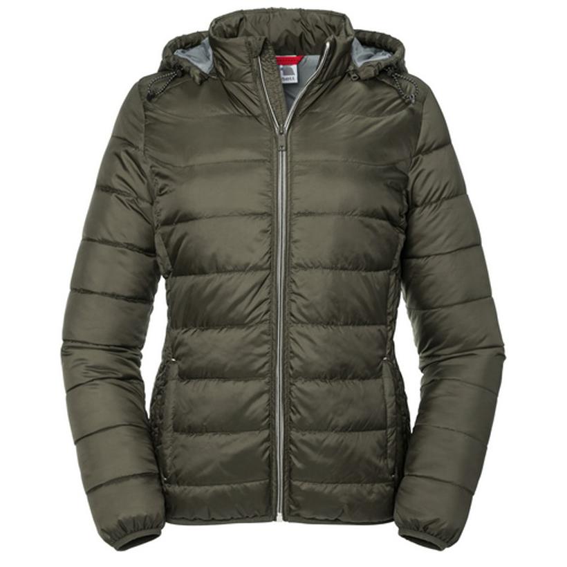 Jachetă cu glugă pentru femei Russell Nano Dark Olive