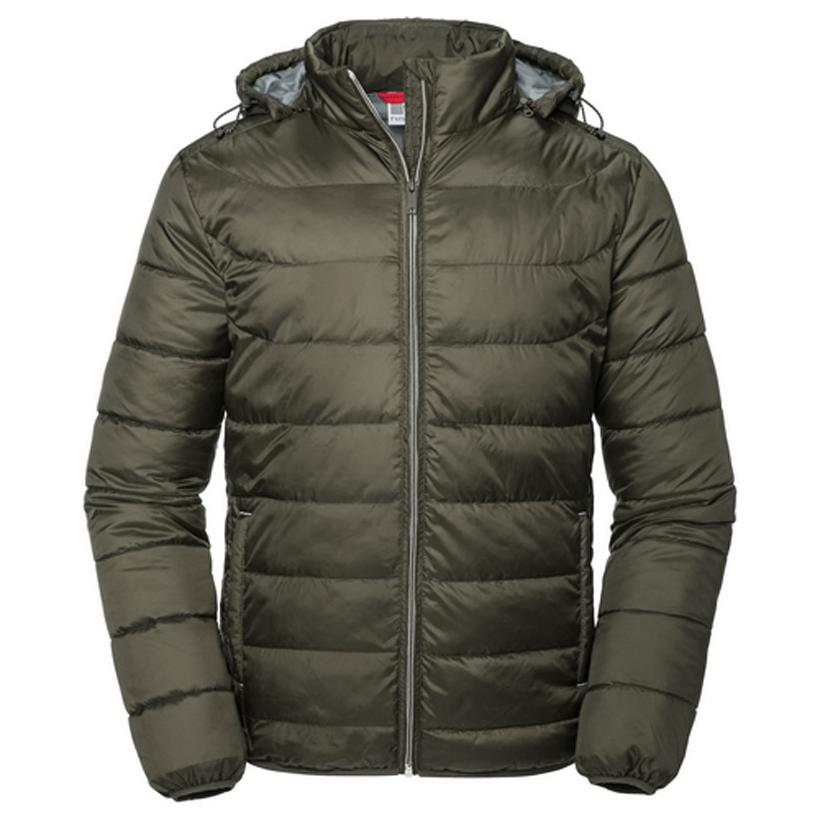 Jachetă cu glugă pentru bărbați Russell Nano Dark Olive